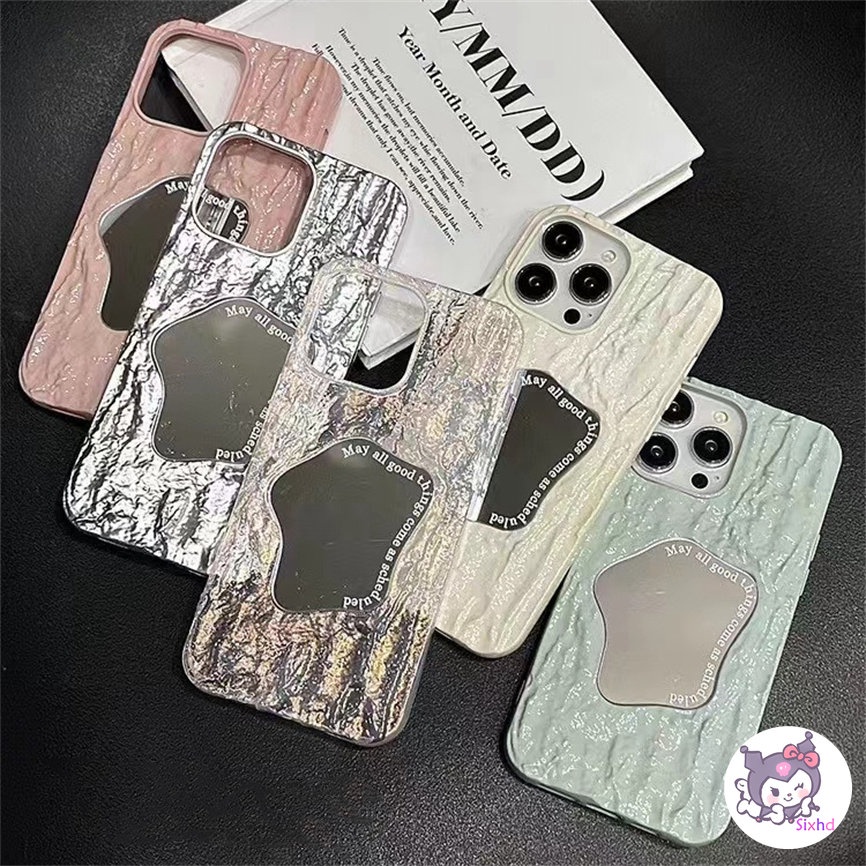 IPHONE Kompatibel Untuk Iphone11 14 13 12 Pro Max X XR Xs Max8 7 6 6s Plus SE 2020 Warna Permen Casing Ponsel Mewah Simple Motif Batu Permukaan Cermin Lembut Anti Jatuh Pelindung Penutup Belakang