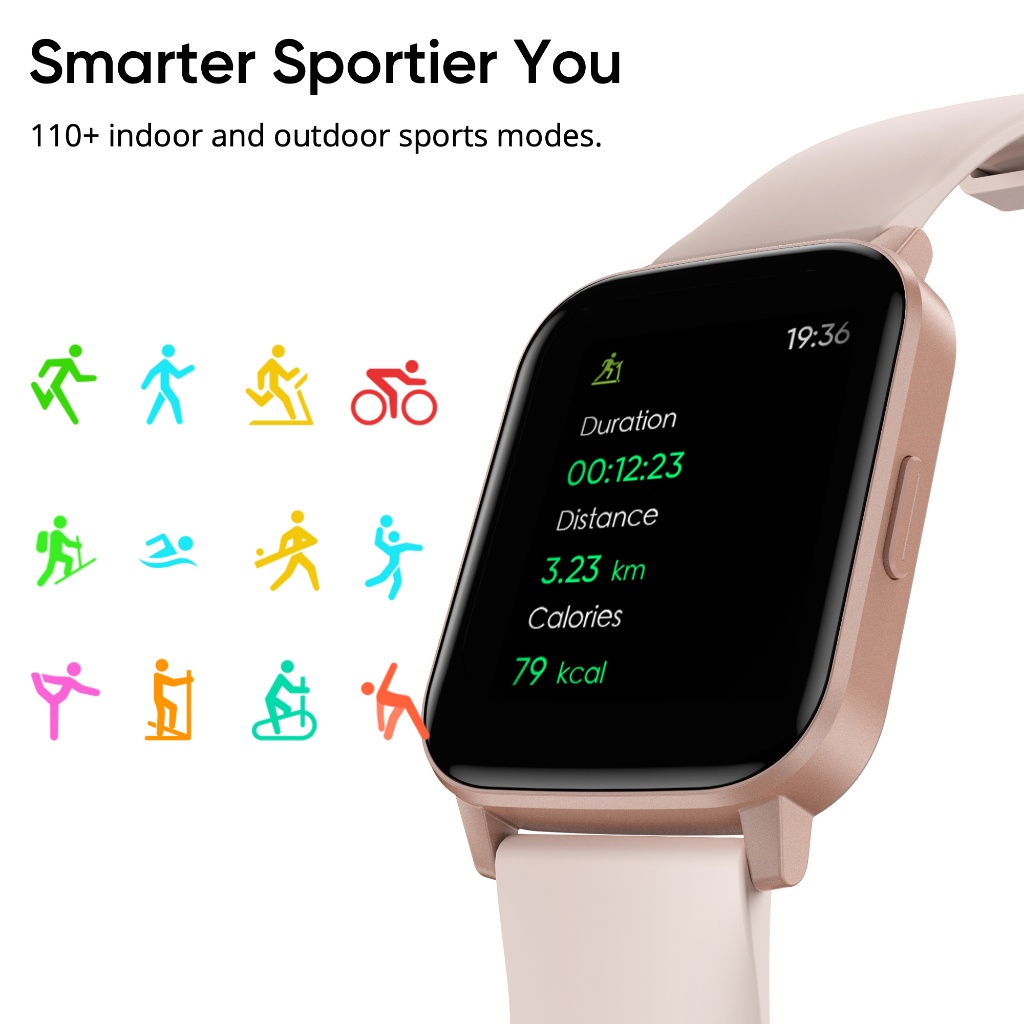 DIZO Watch 2 Sports (by realme TechLife) Pink/Grey