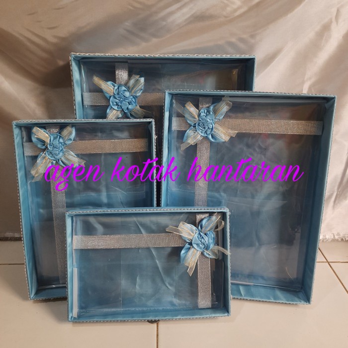 kotak hantaran seserahan mika pita warna biru muda