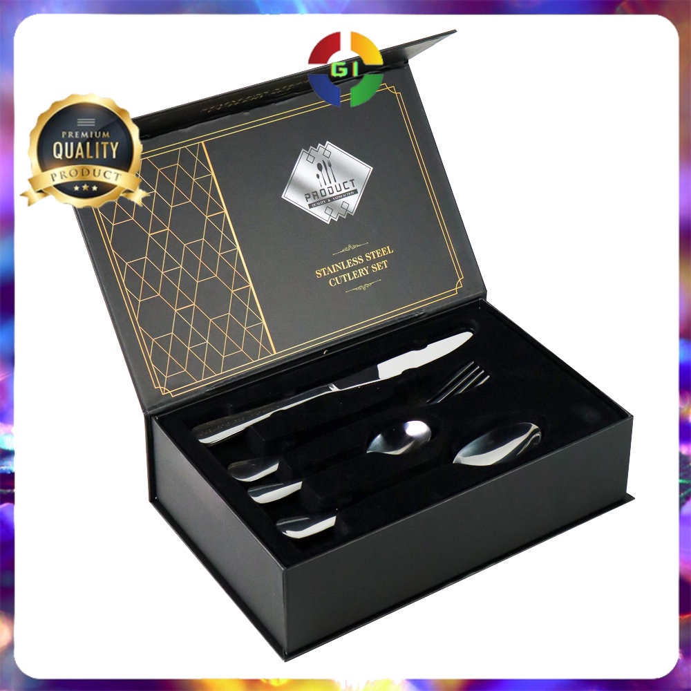 Set Perlengkapan Makan Sendok Garpu Pisau Cutlery 24 PCS Silver