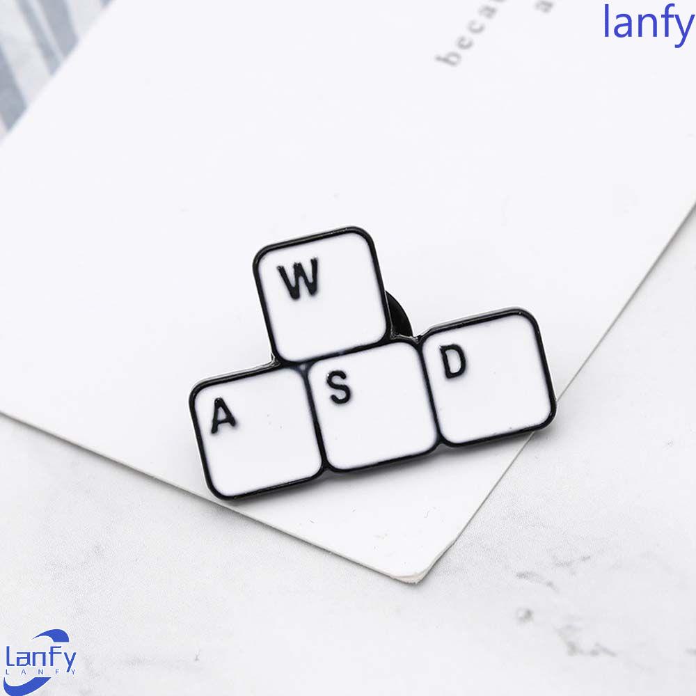 Lanfy Keyboard Bros Hadiah Untuk Wanita Pria Hadiah Untuk Anak-Anak Perhiasan Aksesoris Putih Lotus Bunga Travel Commemorative Badge Pin Lapel Pin Enamel Pin