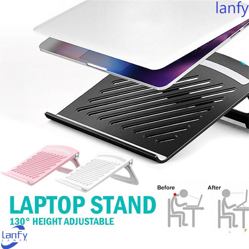 Lanfy Tempat Laptop Untuk Laptop Notebook Lipat Riser Stand Standing Cooler Notebook Holder Tablet Bracket Meja Notebook Penyangga