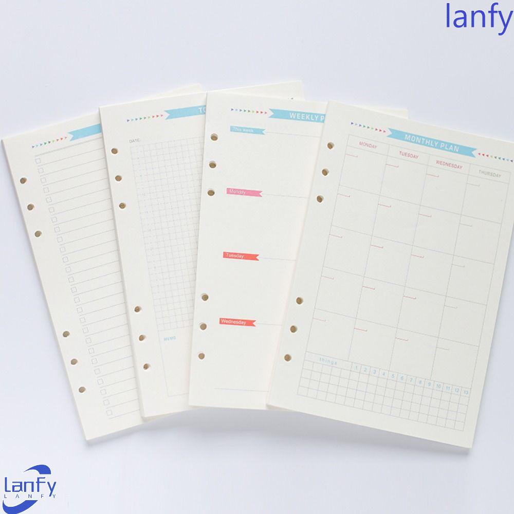 Lanfy A6 Loose Leaf Inside Paper Work Planning Diary Jurnal Manajemen Waktu Alat Tulis Paper Weekly Monthly Planner Habit Budidaya Refill Halaman Dalam