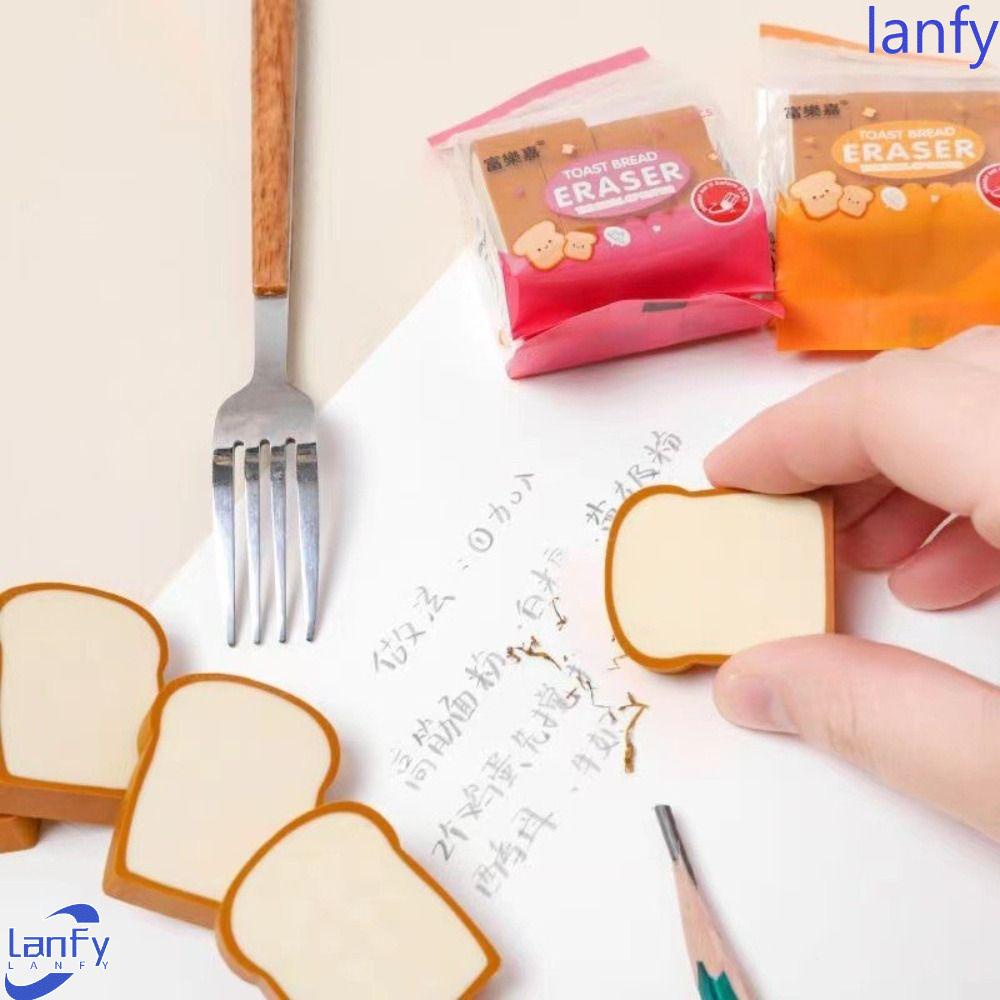 Lanfy Toast Bread Eraser Kreatif Lucu Tanpa Debu Tanpa Jejak Siswa Alat Tulis Alat Lap Tulisan Menggambar Penghapus