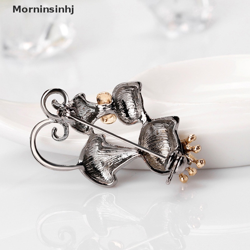 Mornin Pin Bros Hewan Kucing Lucu Untuk Wanita Perhiasan Hadiah Lady Hadiah Elegan Breast Pin Fashion Jewelry id