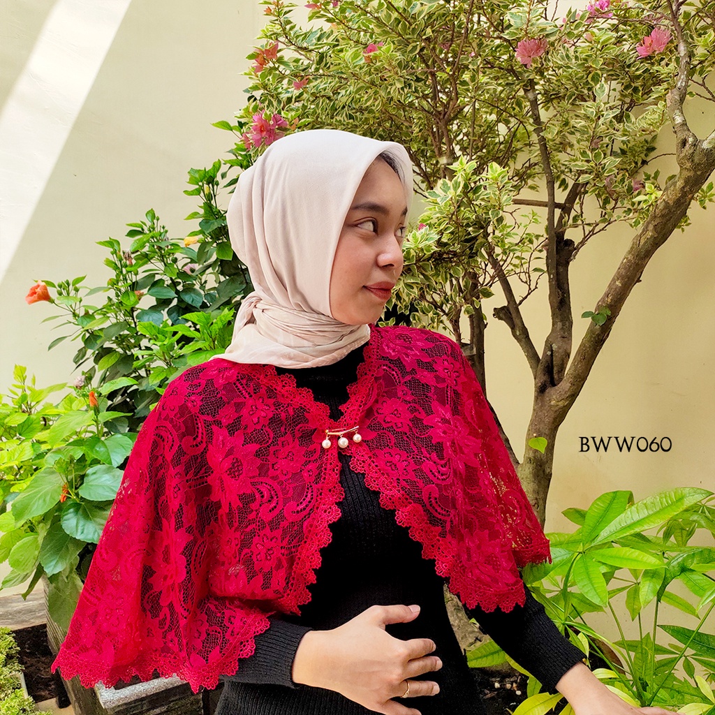 BOLERO WEDDING PESTA MODERN MERAH MOTIF BWW060