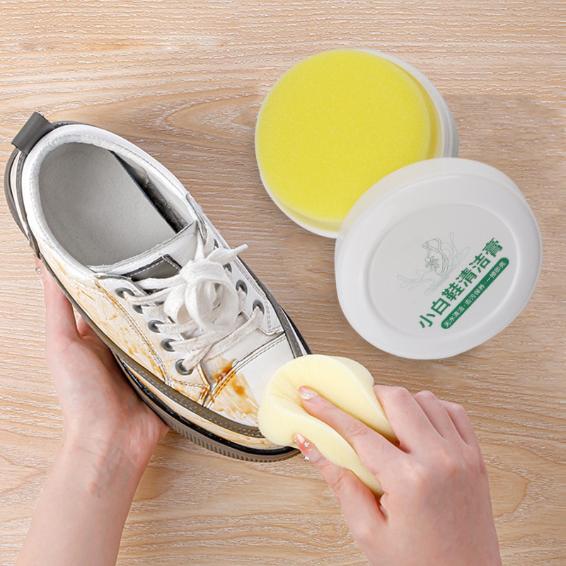 GOS -H401-  Krim Pemutih Sepatu Sneaker 260gr Free Spons - Cleaning Cream White Shoe Cleaner - Pembersih Sepatu