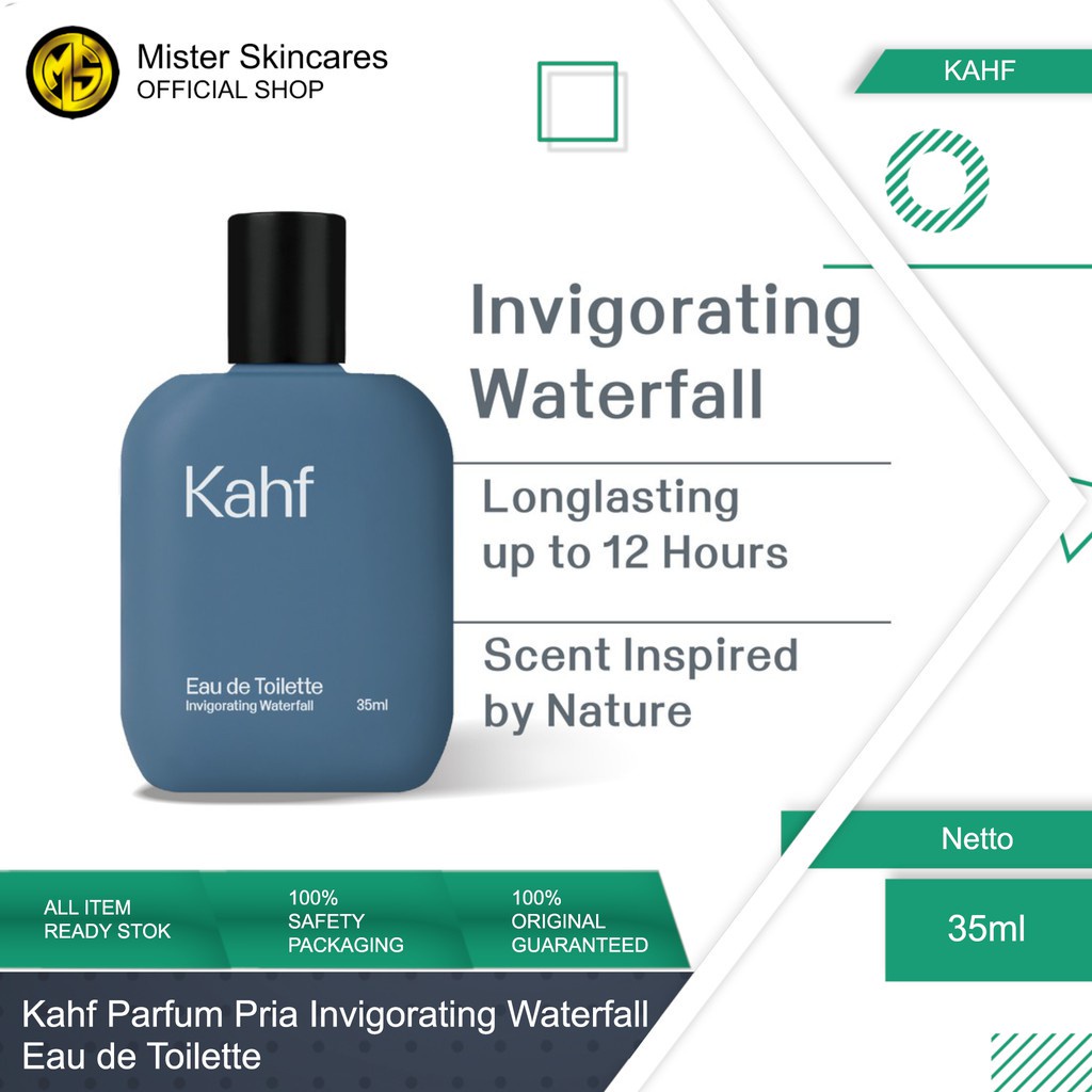 KAHF Parfum Ignoring Waterfall EDT 35ml - Khaf Parfume Pria Cowok Murah Wangi Tahan Lama Original