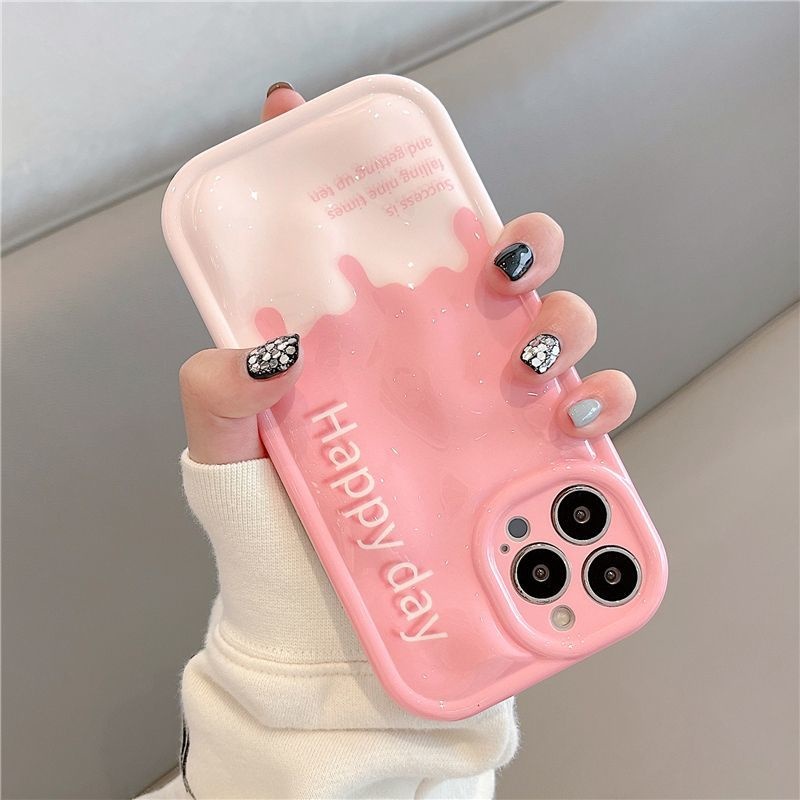 IPHONE Casing Ponsel Desain Kata Inggris Kreatif Musim Panas Segar Happy Day Kompatibel Dengan Iphone12 13 14 11 Pro Max X Xs Max Xr Ddsxc