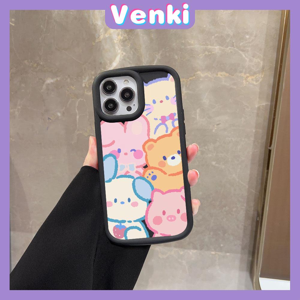 VENKI - For iPhone 11 iPhone Case Black Glossy TPU Soft Case Shockproof Protection Camera Cute Dog Compatible with iPhone 14 13 Pro max 12 Pro Max 11 xr xs max 7Plus 8Plus