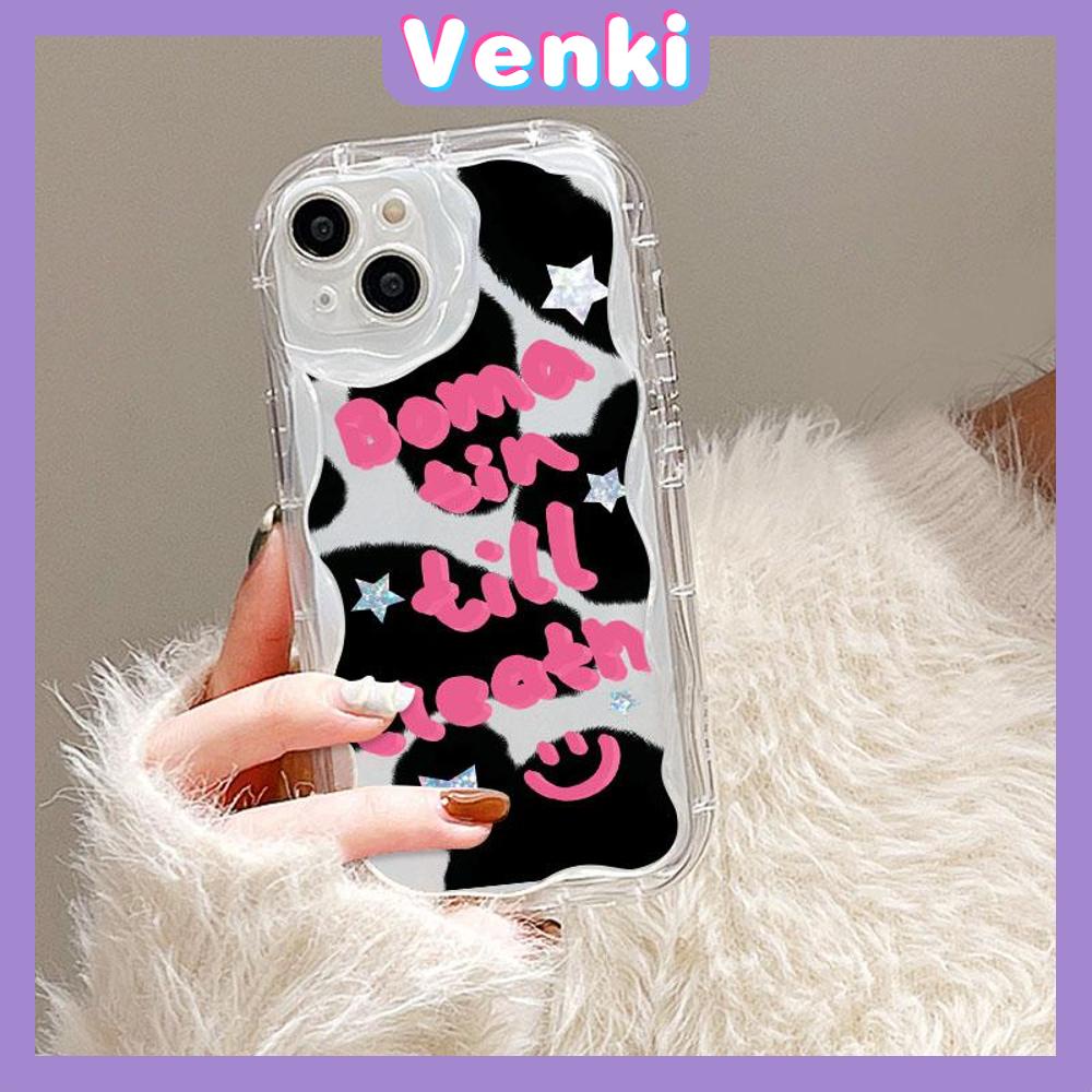 VENKI -For iPhone 11 iPhone Case 3D Curved Edge Wave Clear Case TPU Airbag Shockproof Camera Cover Smiley Star Compatible with iPhone 14 13 Pro max 12 Pro Max xr xs max 7 Plus 8