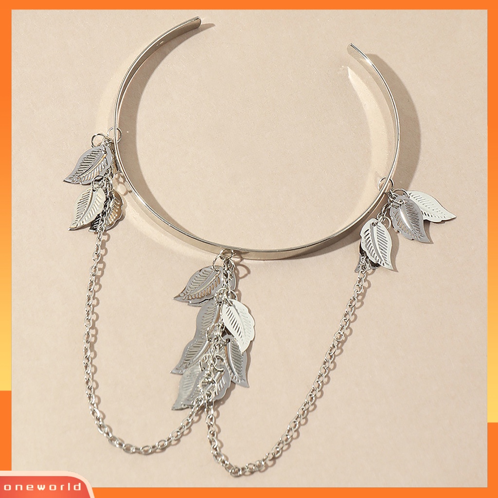 [EONE] Opening Adjustable Thin Arm Bangle Bohemian Daun Pesona Gelang Lengan Atas Aksesoris Fashion