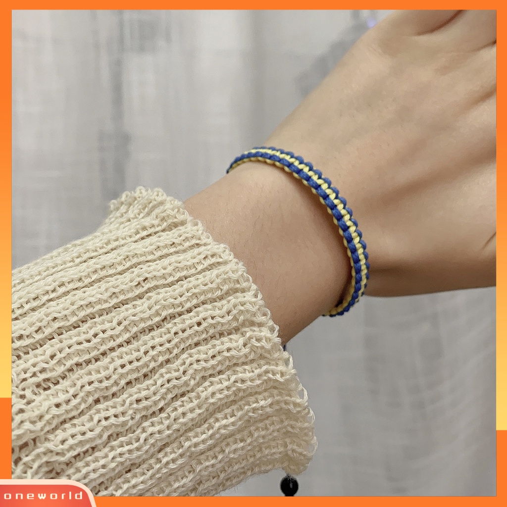 [EONE] Handmade Adjustable Rope Bracelet Cord Bendera Ukraina Warna Braided Wristband Properti Foto