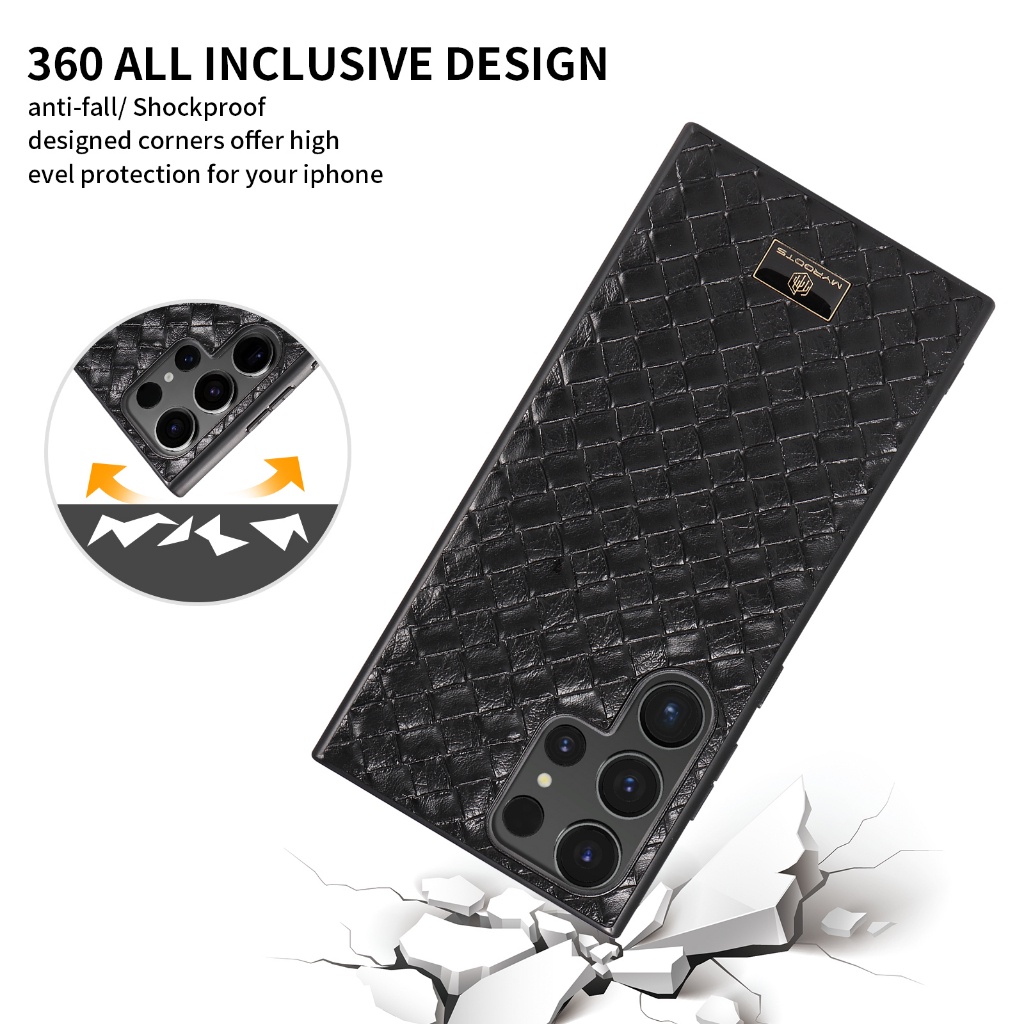 Premium Leather Cover Shockproof Protective Back Cover For Samsung S22 Ultra S22+ Plus S22 Case