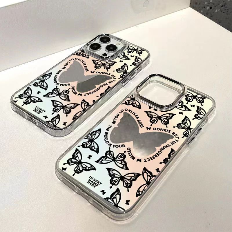 Cocok Untuk Iphone14 Pro Max iPhone Phone Case Cermin Casing Ponsel Kuat Kamera Perlindungan Tahan Guncangan Gaya Sederhana Kompatibel Dengan Iphone13 13pro 13prm iPhone 11 7Plus 8Plus Xr XS 12 Pro Max Casing Ponsel
