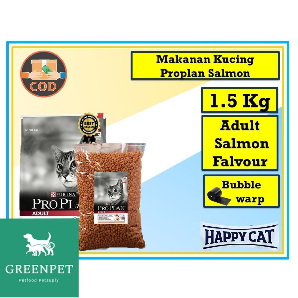 Green Petshop | Makanan kucing PROPLAN SALMON Dewasa kemasan 1.5 Kg Proplan