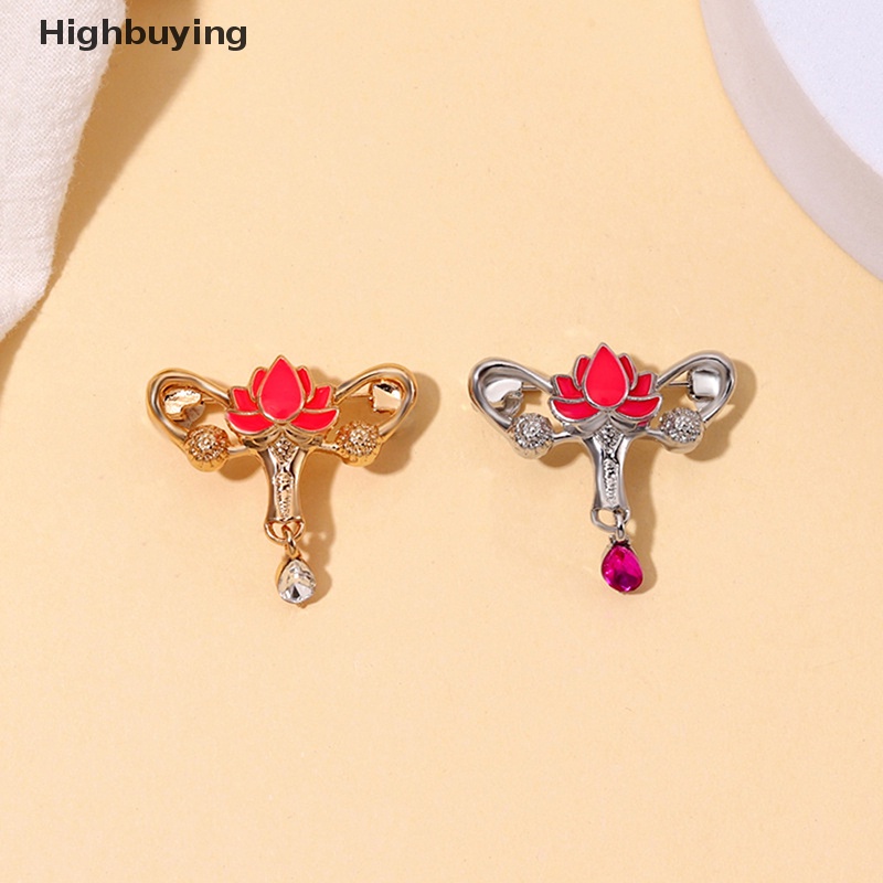 Hbid Fashion Bunga Lotus Liontin Bentuk Alloy Bros Untuk Wanita Kerah Pakaian Lencana Pin Accesssries Glory