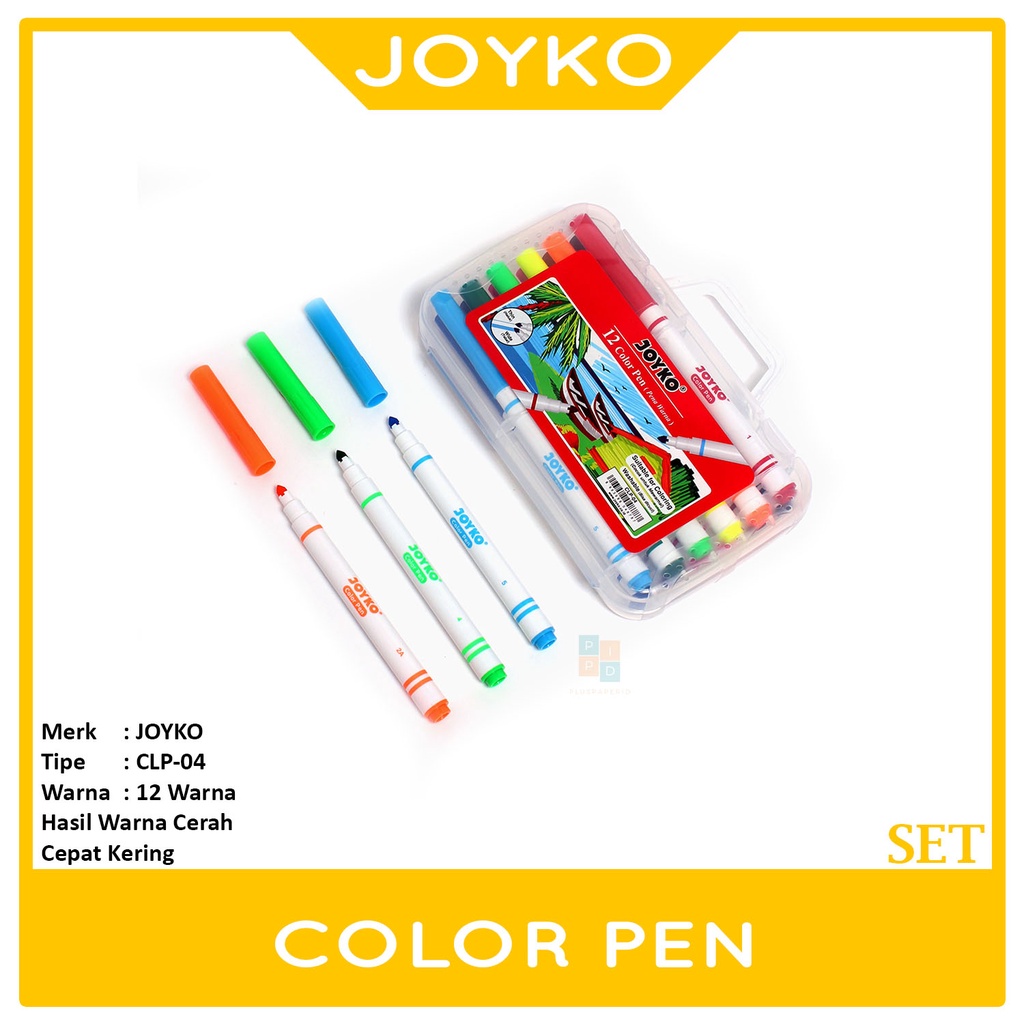 

JOYKO - Color Pen Pulpen Pena Warna CLP-04 12 Warna - Set