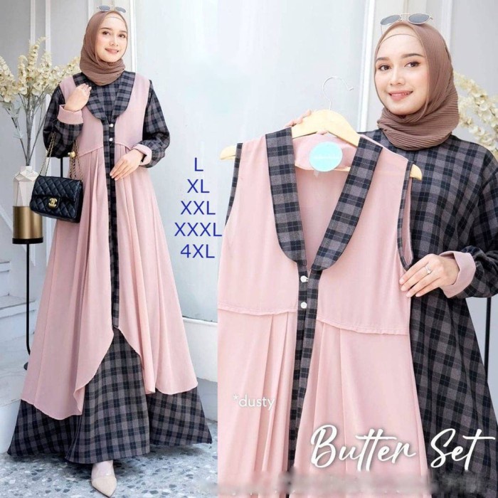 Gamis Jumbo Outer Inner terpisah Remaja Kekinian Size L XL XXL XXXL 4L