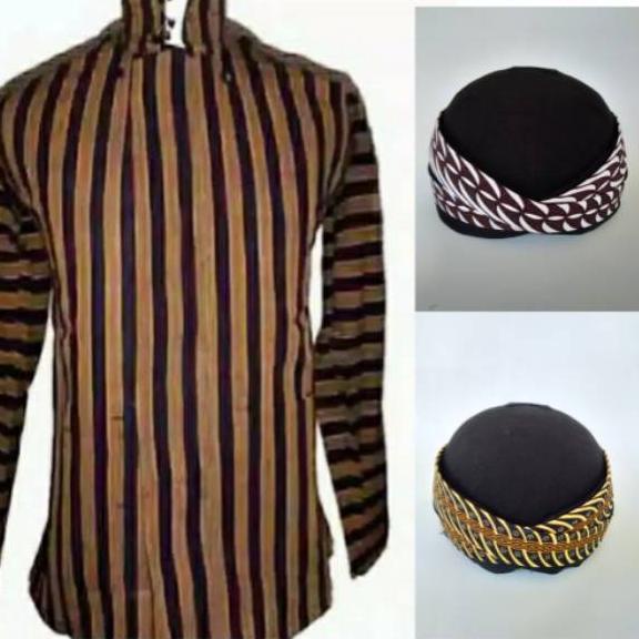 Lurik New Arival Baju Lurik Jawa Gratis Blangkon Baju Adat Jawa Khas Jogja Solo Baju Surjan Pria Bon