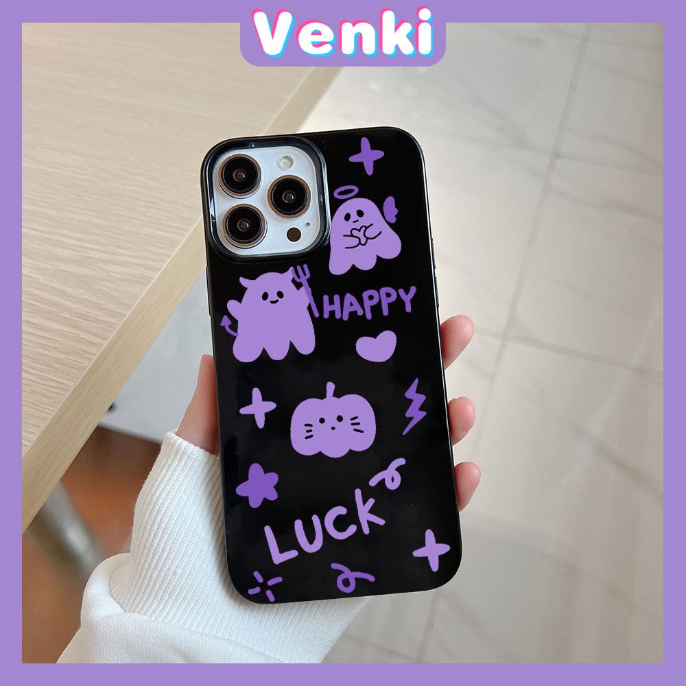 VENKI - For iPhone 11 iPhone Case Black Glossy TPU Soft Case Shockproof Protection Camera Lucky Angel Compatible with iPhone 14 13 Pro max 12 Pro Max xr xs max 7Plus 8Plus