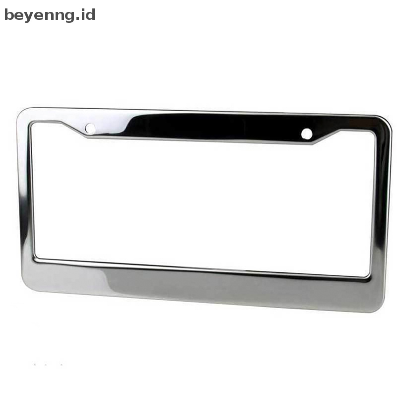 Beyen 1PCS Cover Tag Frame Plat Nomor Bahan Metal Stainless Steel Chrome Dengan Tutup Sekrup ID