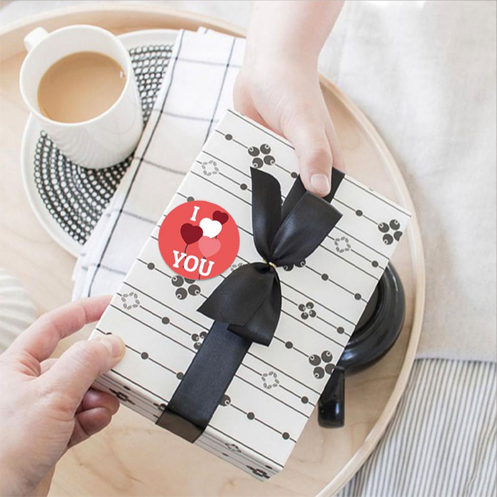 500 Pcs/Roll Stiker Hati Bulat Baking Label Tas Penyimpanan DIY Dekorasi Sealing Decals Hadiah