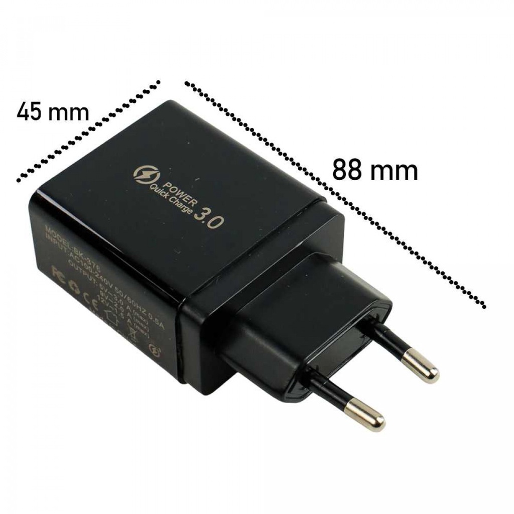 OLAF Charger USB Fast Charging QC 3.0 4 Port 48 W - BK-376