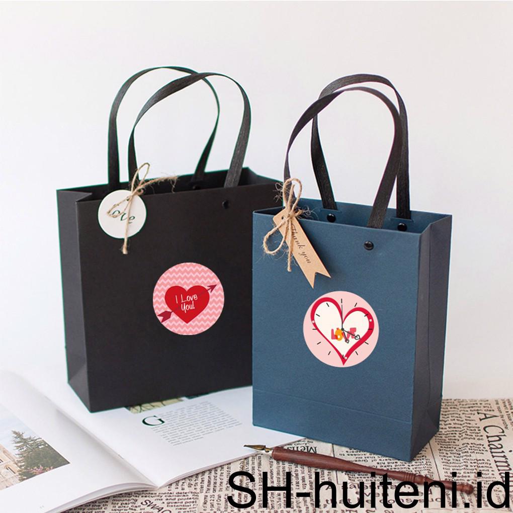 500 Pcs/Roll Stiker Hati Bulat Baking Label Tas Penyimpanan DIY Dekorasi Sealing Decals Hadiah