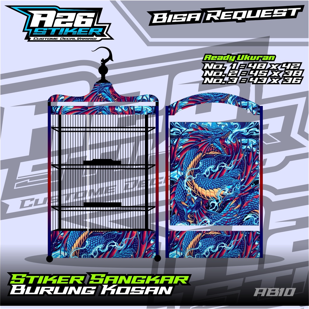 Stiker Sangkar Burung Sangkar Burung kotak,Burung Kacer, Pleci,Cucak Ijo,Dll Full Laminasi Anti Air.