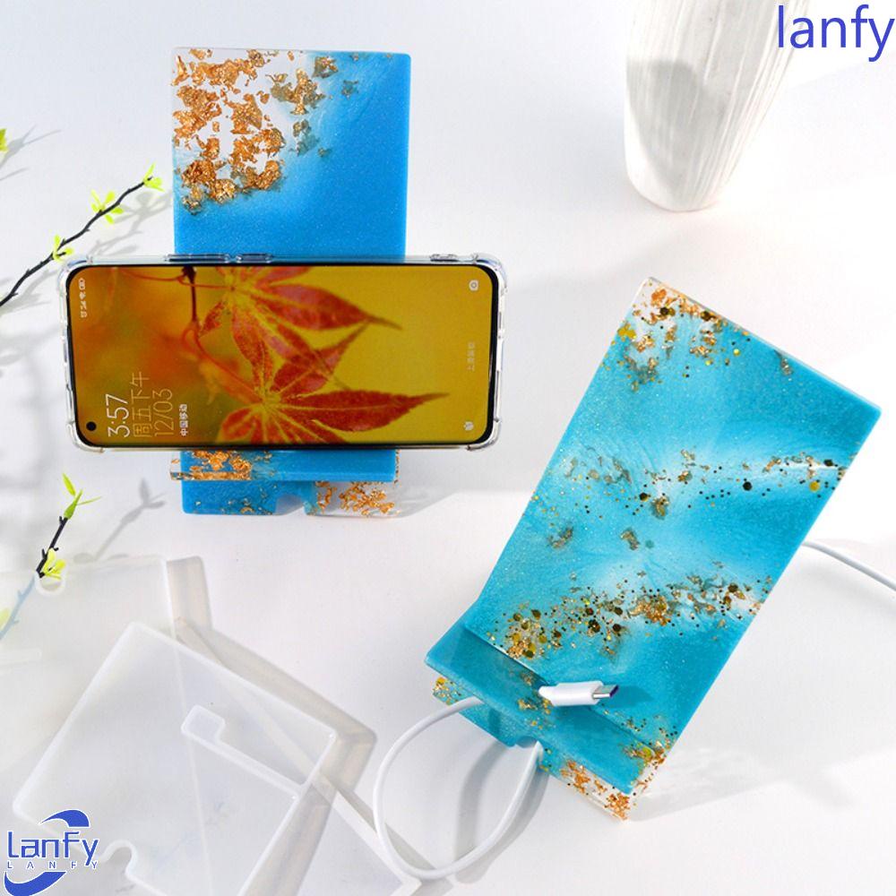 Lanfy Cetakan Silikon Portable Kreatif Mendukung DIY Epoxy Resin Kerajinan Tangan Ponsel Rak Cetakan