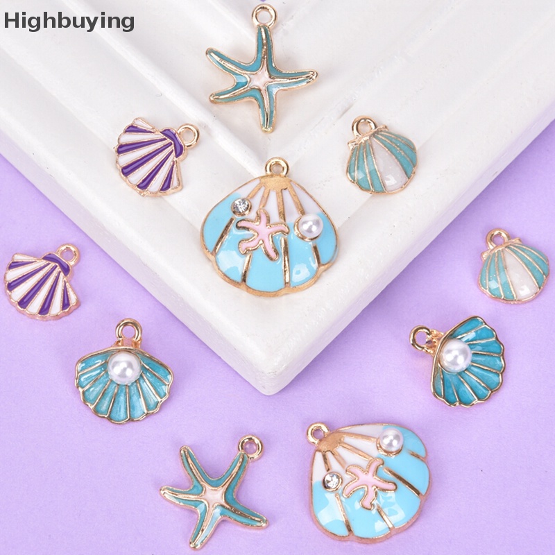 Hbid 10pcs/lot Enamel Sea Starfish Shell Ch Liontin DIY Membuat Perhiasan Temuan Glory