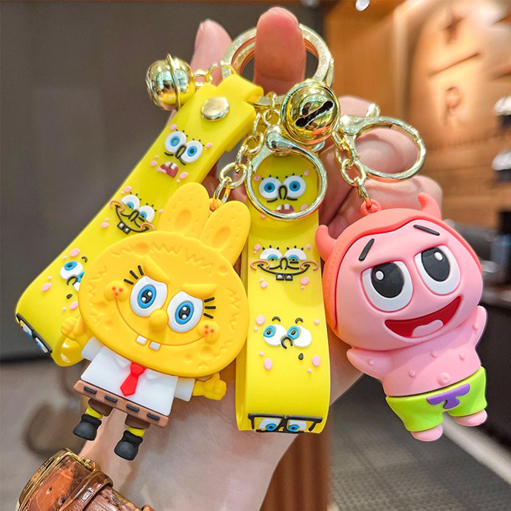 Timekey Gantungan Kunci Patung Anime Kartun Keren Wanita Pria Anime Keyrings Untuk Pesta Ulang Tahun Anak I4W5