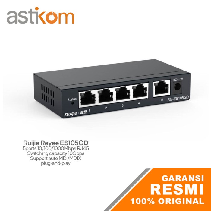 Ruijie Reyee RG ES105GD 5-Port Gigabit Unmanaged Metal Switch