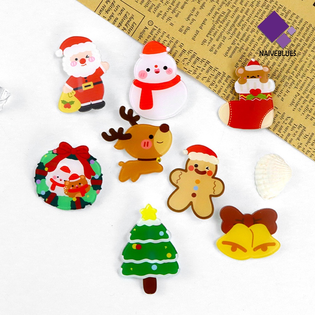 &lt; Naiveblues &gt; Bros Natal Meriah Lucu Kartun Xmas Bertema Anti Luntur Dekorasi Hadiah Tahun Claus Snowman