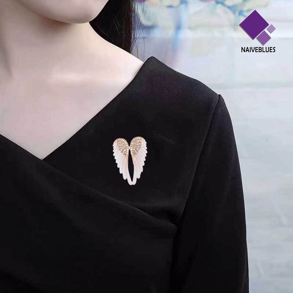 &lt; Naiveblues &gt; Bros Pin Berlian Imitasi Bentuk Geometris Electroplating Temperamen Pakaian Yang Serasi Klasik Malaikat Lady Brooch