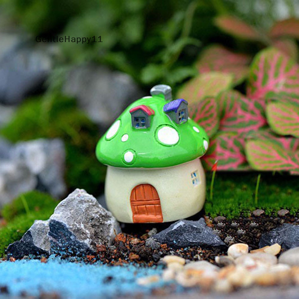 Gentlehappy 1Pc Kastil Jamur Rumah Mediterania DIY Resin Peri Taman Kerajinan Dekorasi id