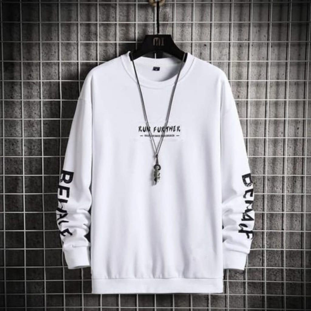 COD/DS2/ KAOS DISTRO PRIA LENGAN PANJANG RUN FURTHER BAHAN BABYTERRY