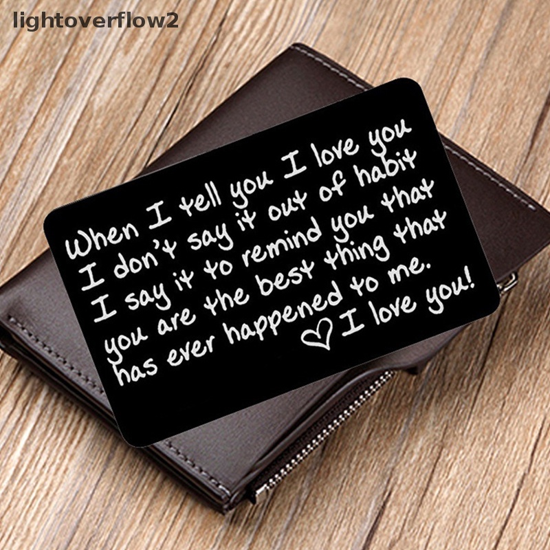 [lightoverflow2] Dompet Fashion Insert Kartu Stainless Steel Untuk Pria Suami Dari Istri Pacar Pacar Hadiah Ulang Tahun Untuk Pengantin Pria Wanita Dia [ID]