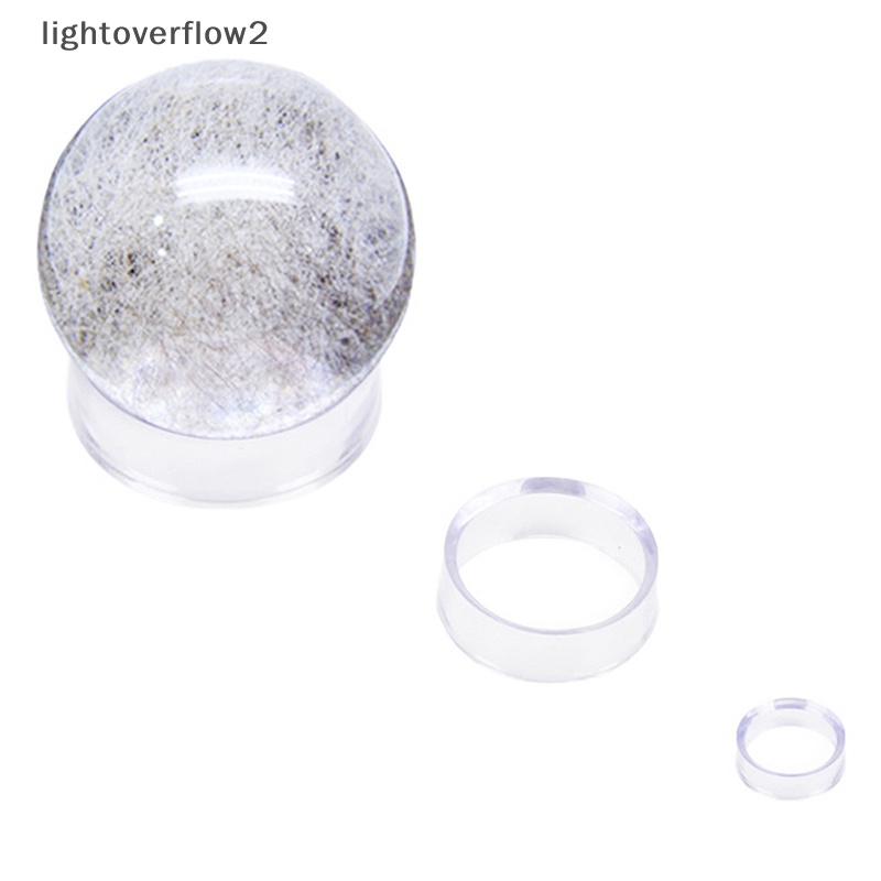 [lightoverflow2] 1set Transparan Jade Display Stand Sphere Holder Crystal Ball Base Penyangga Rak Perhiasan Gemstones Penyimpanan Organizer Rak [ID]