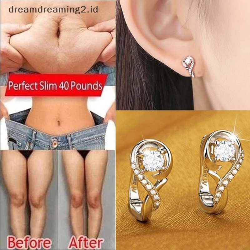 (drea) 1pasang Anting Tusuk Pelangsing Anting Kesehatan Penurunan Berat Badan Perhiasan Magnetik//