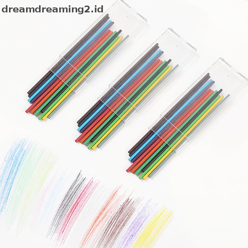 (drea) Tailors Chalk Pencil Patchwork Fabric Marker Pen Dengan 12pcs Refill DIY Jahit//