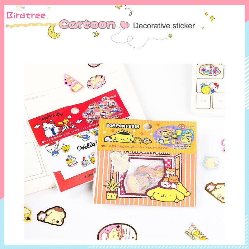 

[Readystock❤️COD]Stiker Kartun Dekoratif Penyepuhan Transparan PVC Kartun Jepang Paket Stiker- BS