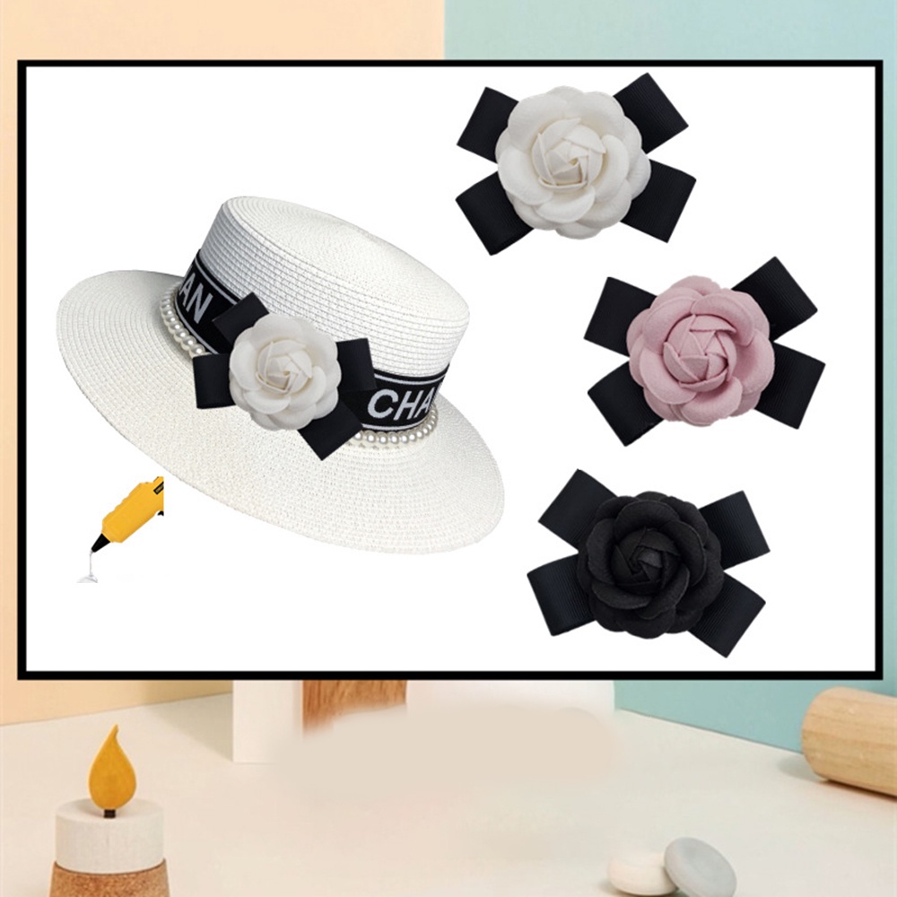 1pcs INS Jennie Camellia Bentuk Jepit Rambut Hair Clip Untuk Wanita Perempuan DIY Bros Pin Aksesori 5cm