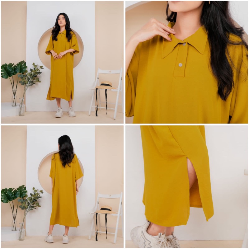 Atasan Baju Dress Wanita Oriana Polos Bahan Cringkle Airflow Premium Kekinian Murah Korean Style