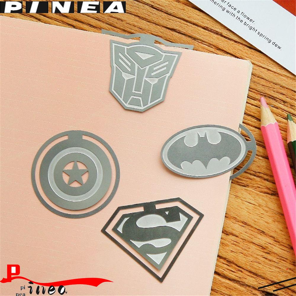 Pineapple Metal Bookmark Perlengkapan Kantor Sekolah Superman Captain America Hollow