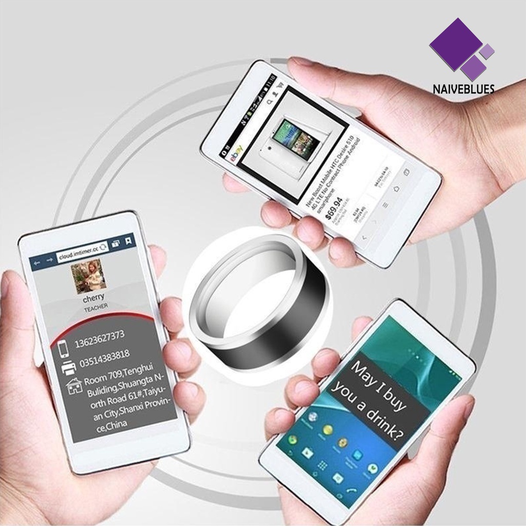 &lt; Naiveblues &gt; Cincin NFC Teknologi Sensing Universal Nyaman Dipakai No Charge Lock NFC Untuk Handphone