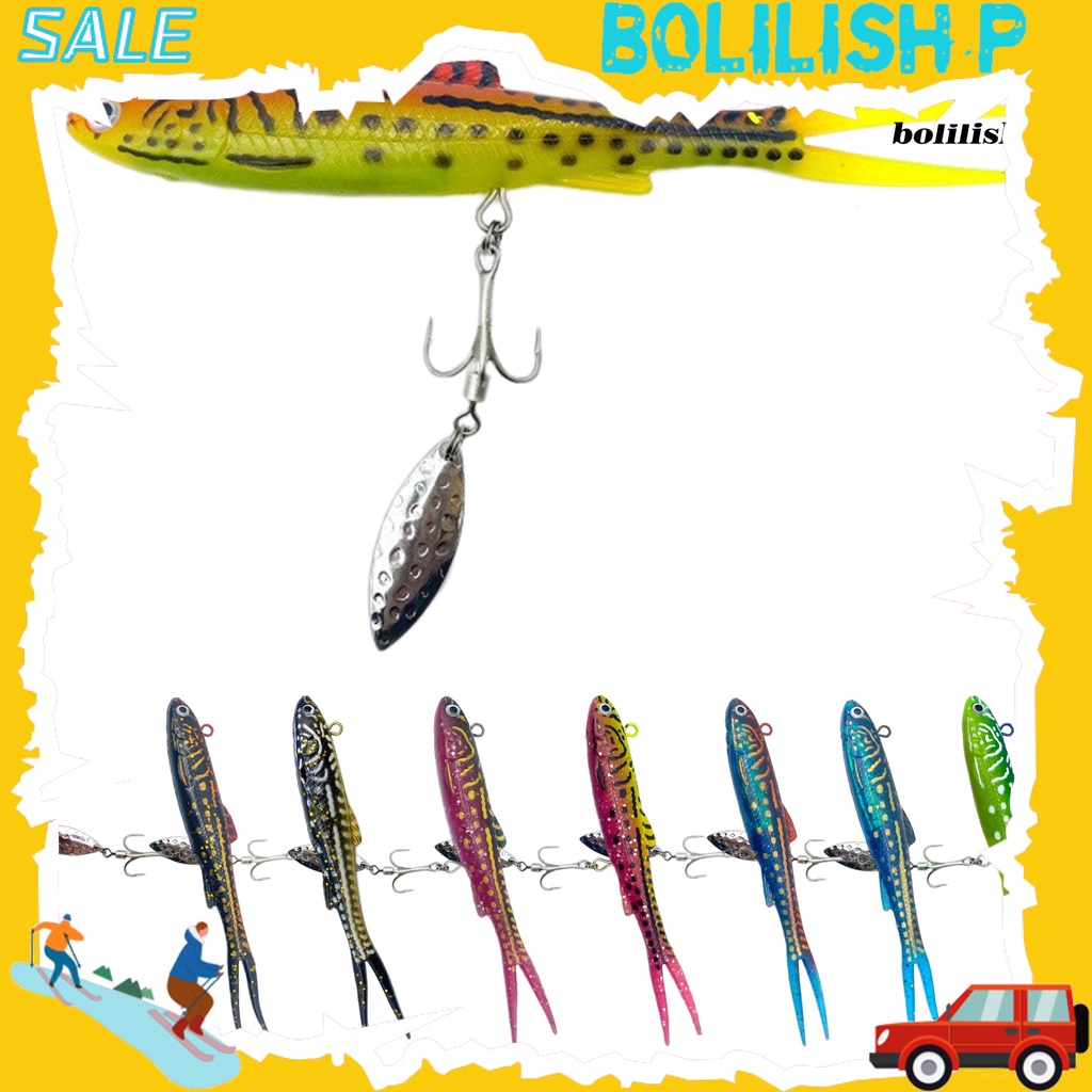 Bo-28g/14.5cm Umpan Umpan Treble Hook Garpu Ekor Payet Memancing Buatan Umpan Angling Perlengkapan