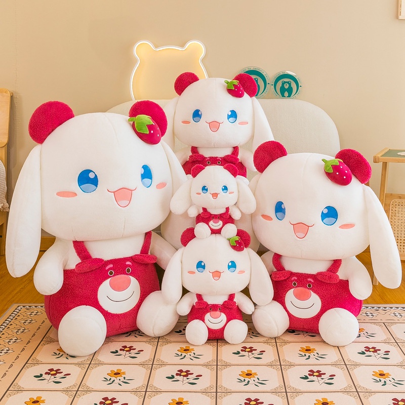 Kelinci Strawberry Plushie Hewan Lucu Tak Tertahankan Berubah Dari Kelinci Moer Lucu Cocok Untuk Anak-Anak