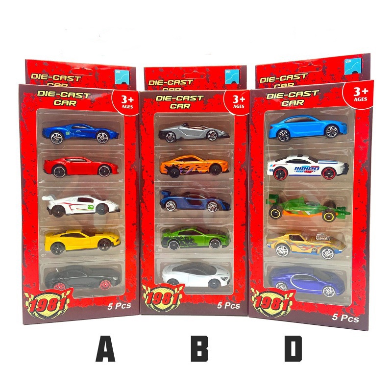 1:64skala Diecast Model Cars 5pcs.Set Mobil Sport Panas Kecepatan Roda Racer MACH Die Cast Alloy Mainan Koleksi Ornamen